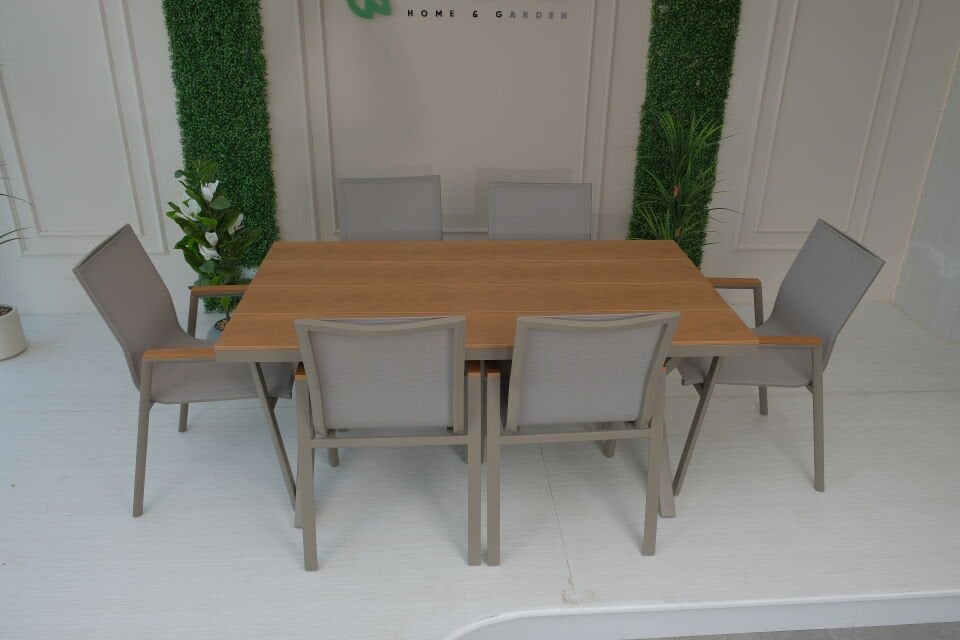 Garden Table and Chair Set - Aluminum (6 Person)