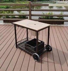 Servis Arabası - Aluminyum - Plastik Rattan - Pasl