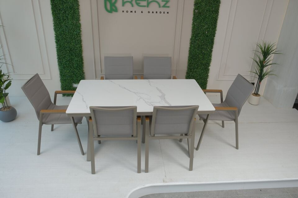 Bahçe Masa Sandalye Takımı (6 Kişilik) - Alüminyum