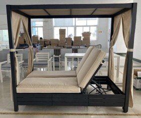 Deluxe Çift Kişilik Plaj  Yatağı - Aluminyum - Gri