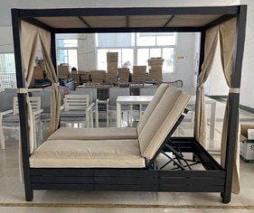Deluxe Çift Kişilik Plaj  Yatağı - Aluminyum - Gri