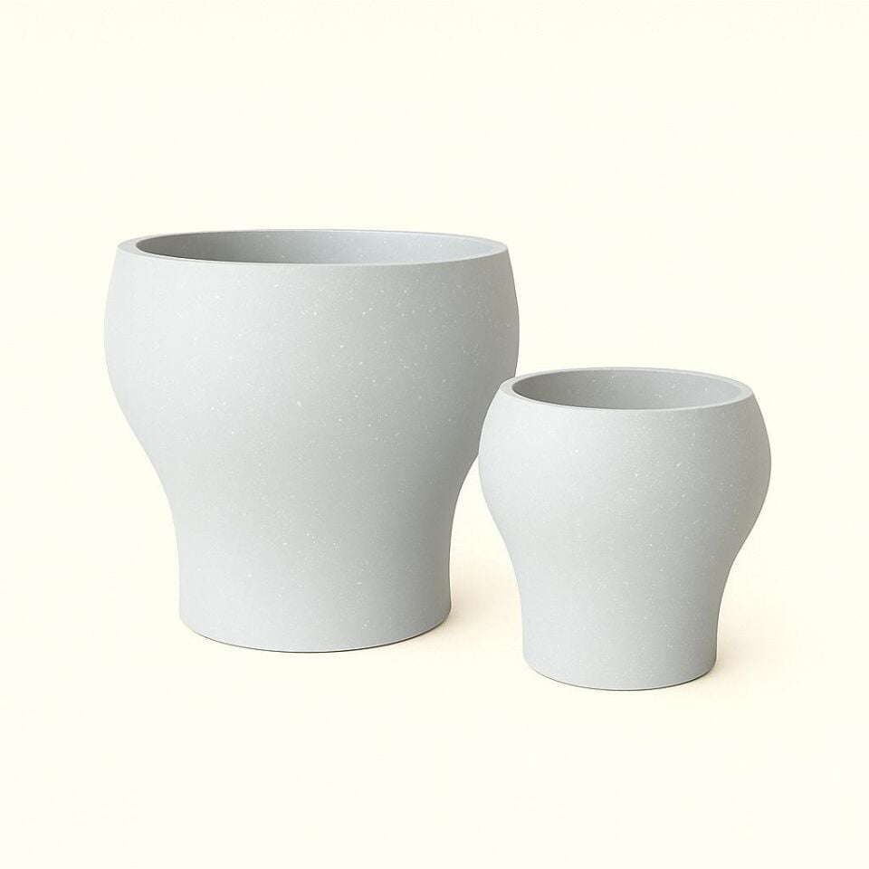 2’li Modern Form Seramik Saksı Seti