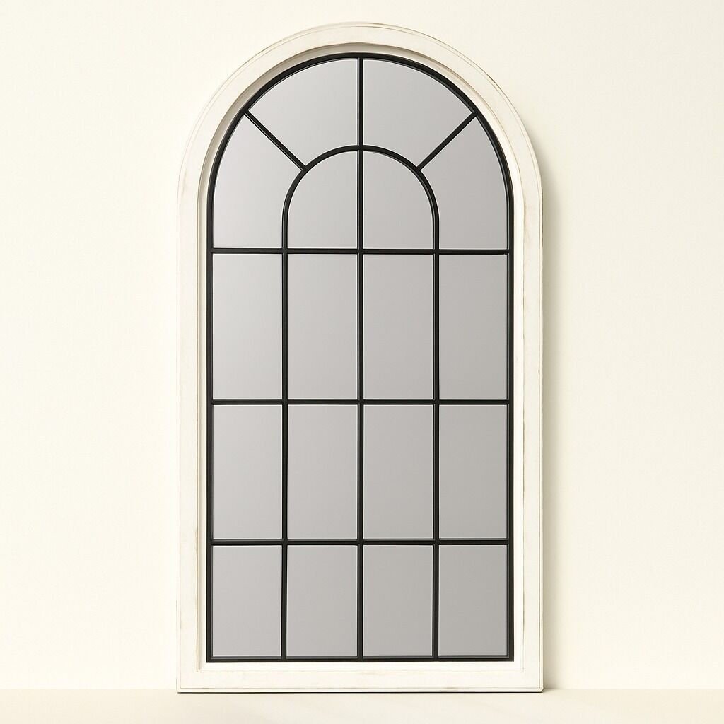 Dekoratif Pencere Görünümlü Ayna (Beyaz)