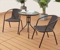 Balkon Seti 2 Sandalye + Sehpa (Siyah)