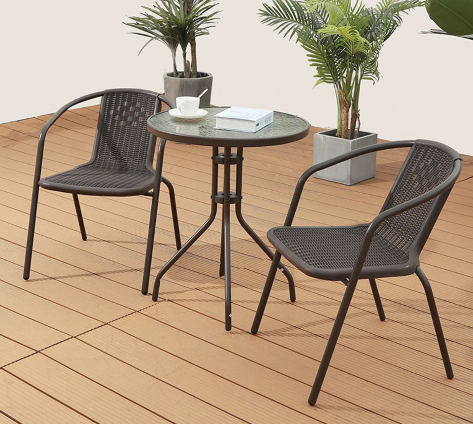 Balkon Seti 2 Sandalye + Sehpa (Siyah)