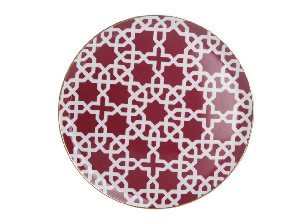 Porland Morocco Desen5 Fuşya Düz Tabak 24cm