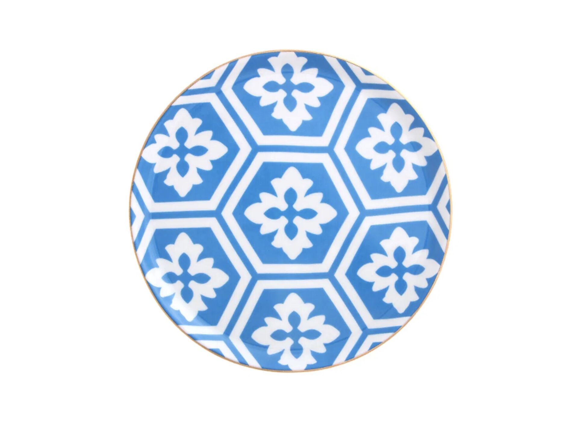 Porland Morocco Desen2 Mavi Düz Tabak 28cm