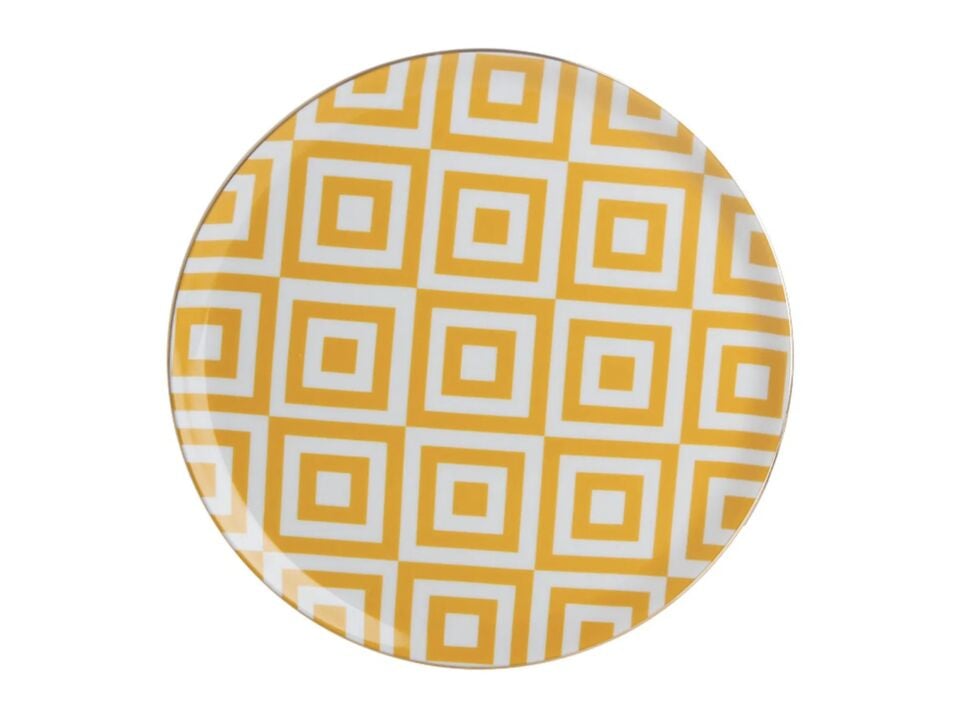 Porland Morocco Desen4 Sarı Düz Tabak 28cm