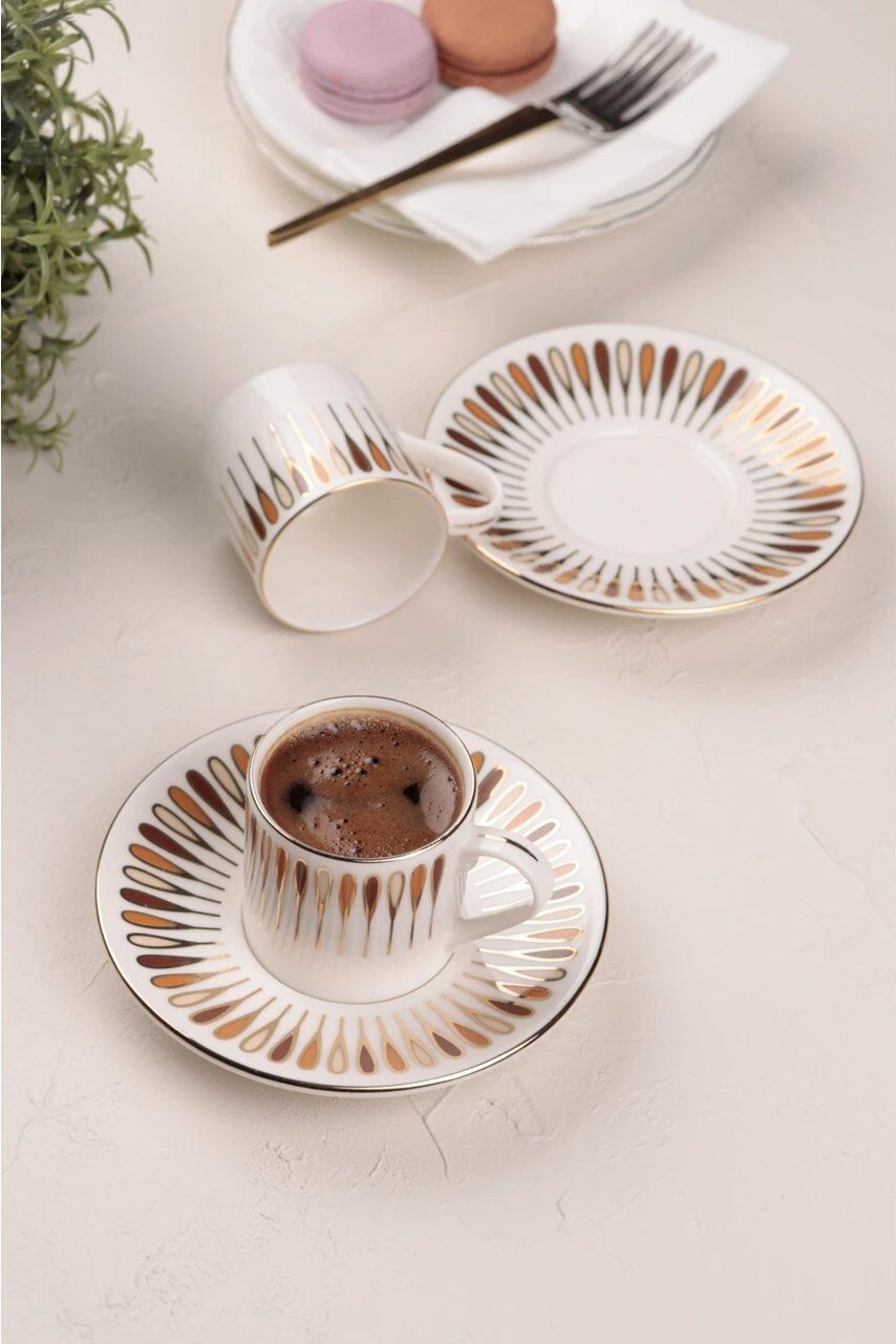 Porser Pera Brown Coffee Set 4 Pieces