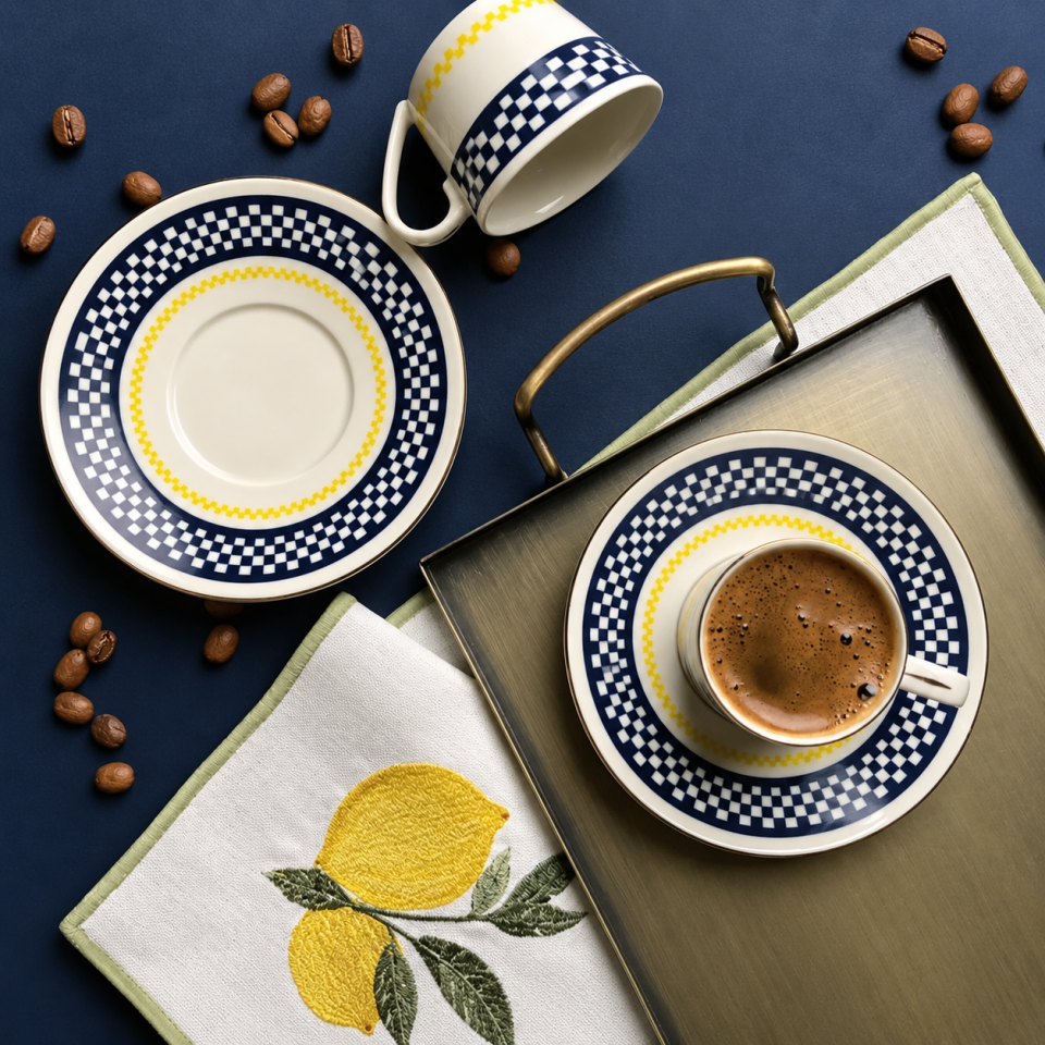 Zest Limon Kahve Takımı 4 Parça